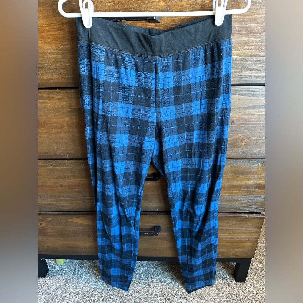 Victoria's Secret Black and Blue Plaid Pajama Pants